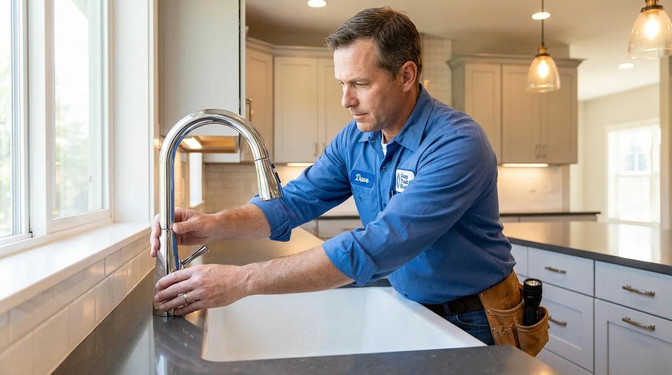 Kitchen faucet installation by Johns Plumbing LLC in Humboldt